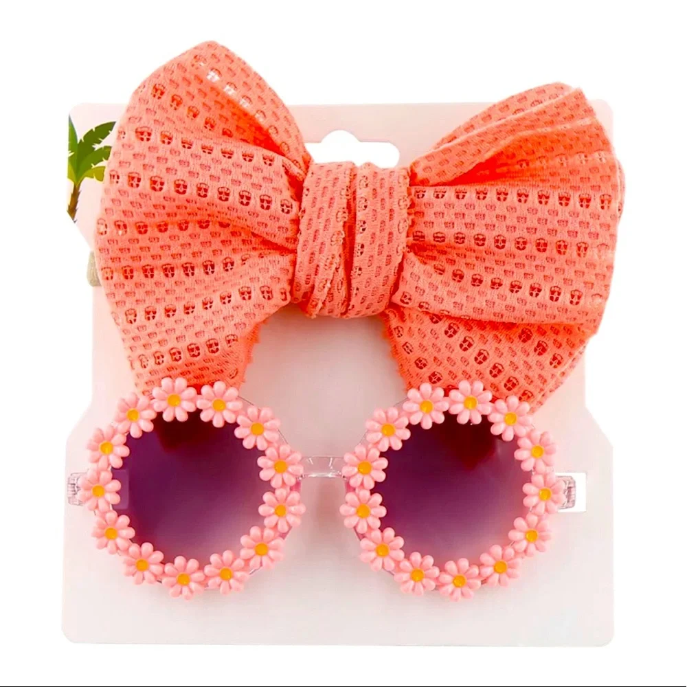 Kids headband and flower glasses set 1pcs
